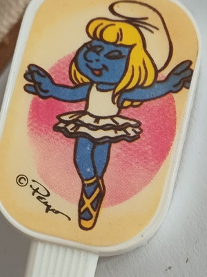 Smurfette vintage hair clips like new, 80s