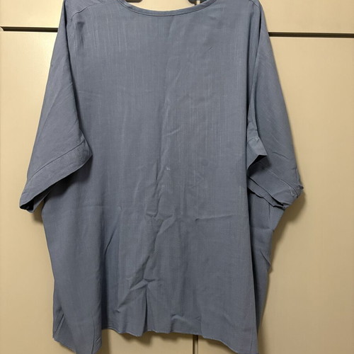 Blue oversized blouse with front twist, made in Italy, XL