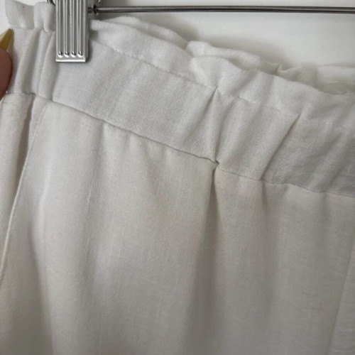 Linen-style pants with lining, Herc, white and black