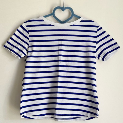 Mango T-shirt XS like new, French nautical striped white-blue