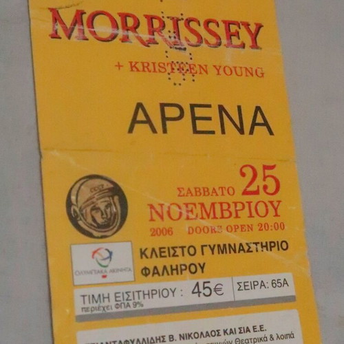 Morrissey concert tickets used, pack of 2