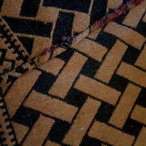 Handmade wool rug runner used, 338x63cm