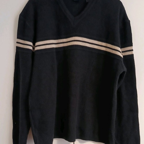 GAP men's sweatshirt dark blue with beige stripes size M like new