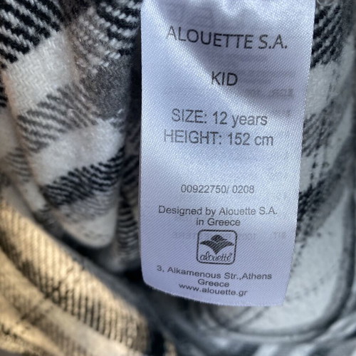 Alouette boys' shirt size 12, like new, black and white