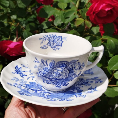The Kirkwood Blue by Royal Doulton tea cup and saucer set like new