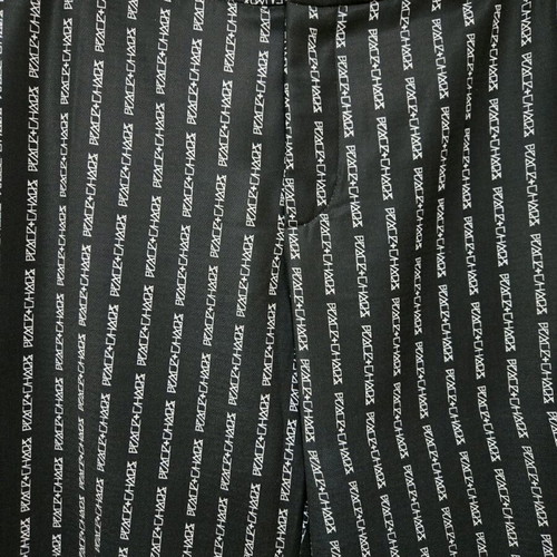 Peace and Chaos set like new, black vest and pants with white stripe