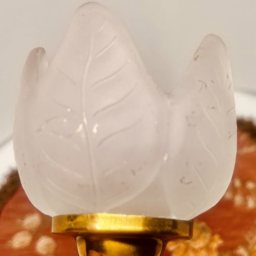 Vintage brass and frosted glass tealight candle holders set of 2 used