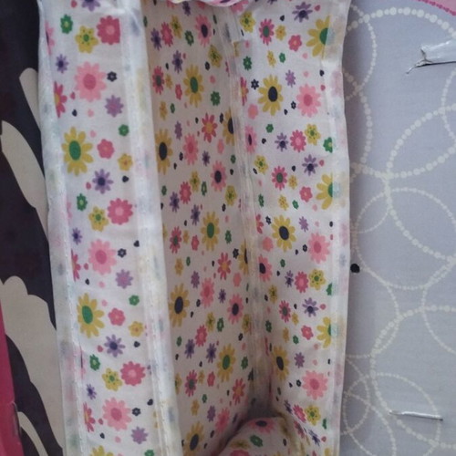 Fabric doll sofa with floral pattern