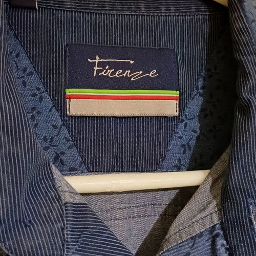 Firenze men's shirt blue patterned size L like new