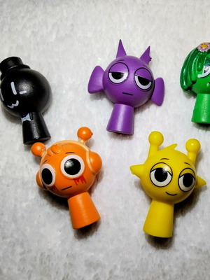 Sprunki figures set of 5 PVC used, 3.5 cm