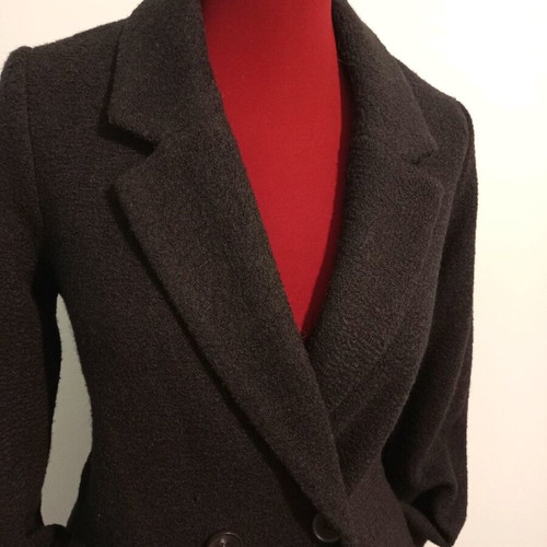 Monki black coat like new with lapel collar wool blend XS