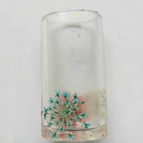Lighter case made of resin with dried flowers new