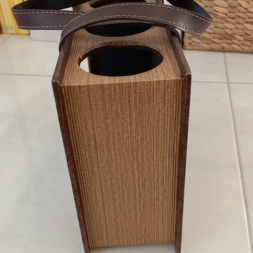 Wooden drinks holder for three bottles like new with book design