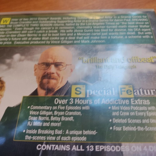 Breaking Bad Season 3 DVD like new, English subtitles