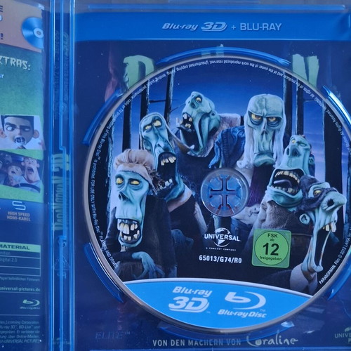ParaNorman Blu-ray 3D and Blu-ray, like new, dubbed in Greek