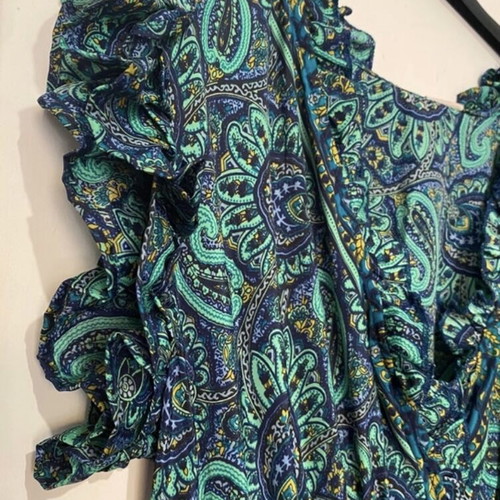 Summer dress new, asymmetrical green, short front long back