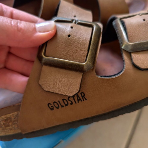 Goldstar leather sandals used, adjustable straps, size 37, beige