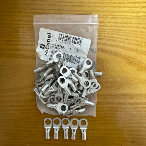 Electrical cable lugs and straight couplings new, assorted sizes