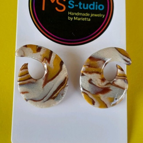 M-art S-tudio earrings new, handmade with animal print