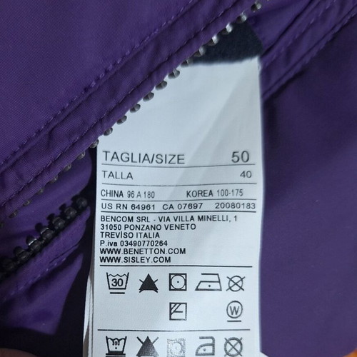 Benetton purple sleeveless jacket like new unisex