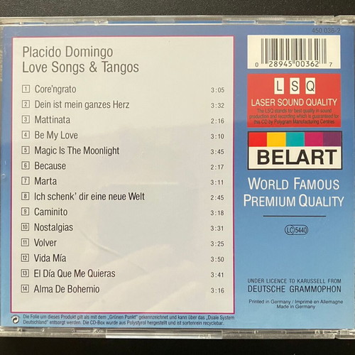 Domingo Love Songs & Tangos CD used, classical