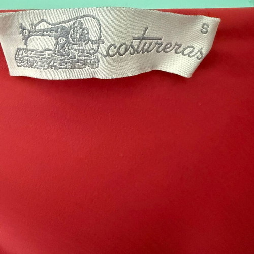 CostuTerras satin red wrap crop top like new, size S