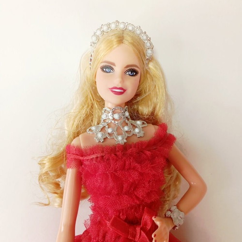 Barbie Holiday 2018 30th Anniversary Blonde Collector Doll with Red Dress