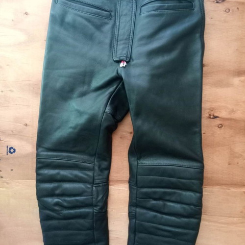 Held leather motorcycle pants used with knee protectors
