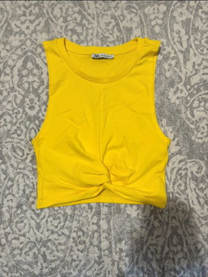 Zara Κίτρινο Crop Top Καινούργιο Μέγεθος S