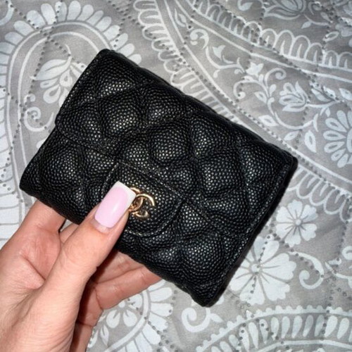 Chanel Caviar Leather Cardholder new, black