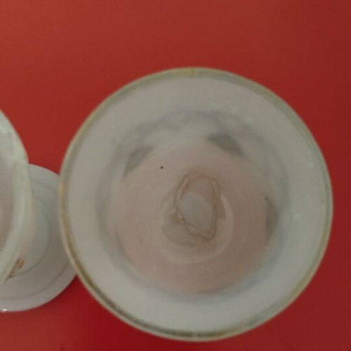Opaline French liqueur glasses used, set of 2, 19th century
