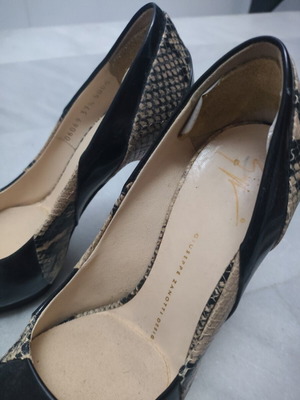 Giuseppe Zanotti γόβες 37,5, μαύρο και μπεζ δέρμα