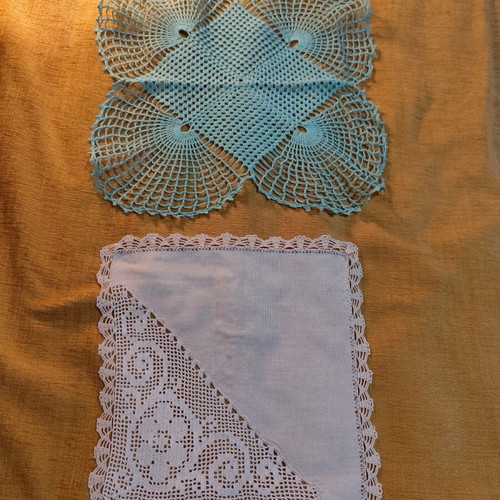 Crocheted doilies set small and large new