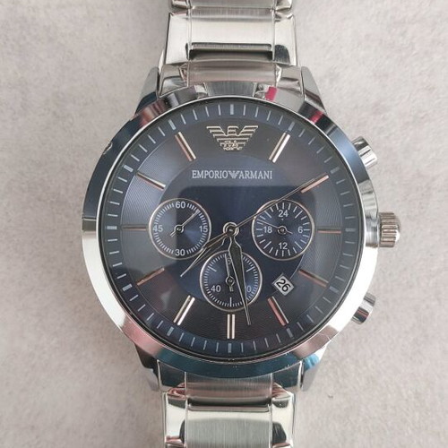 Emporio Armani men's watch used, silver with mark