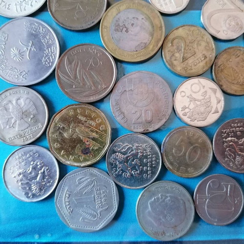 Coins used, set of 55 from various countries