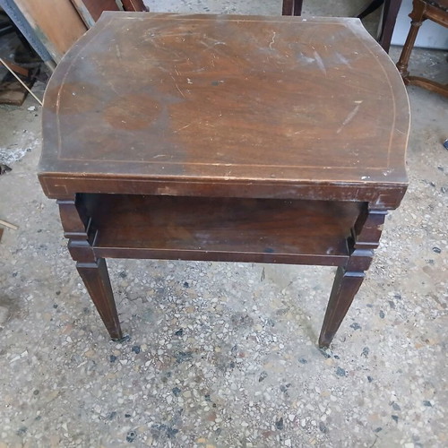 Vintage coffee table with wheels used and shelf