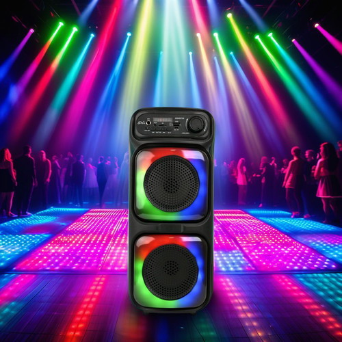 Portable Bluetooth Party Speaker with Wireless Microphone and FM Radio