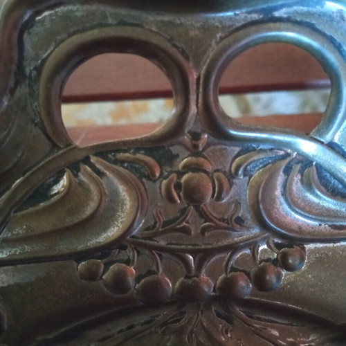 Antique brass tray used, small