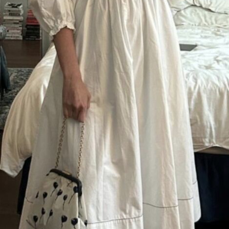 Proenza Schouler White Label white midi dress with puff sleeves