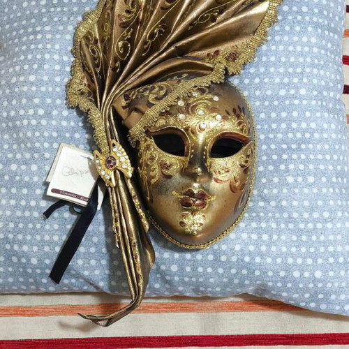 Venetian mask handmade used from leather and canvas