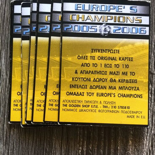 Europe’s Champions 2005-06 football cards used, 11 of 110