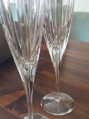 Kosta Boda Illum Atlantis crystal champagne glasses set of 6 like new