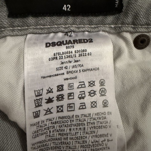 Dsquared2 Grey Slim Fit Women Jeans, Size 42 Italy