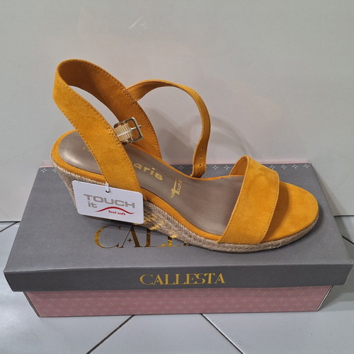 Tamaris women's platform sandals, mango color, size 38