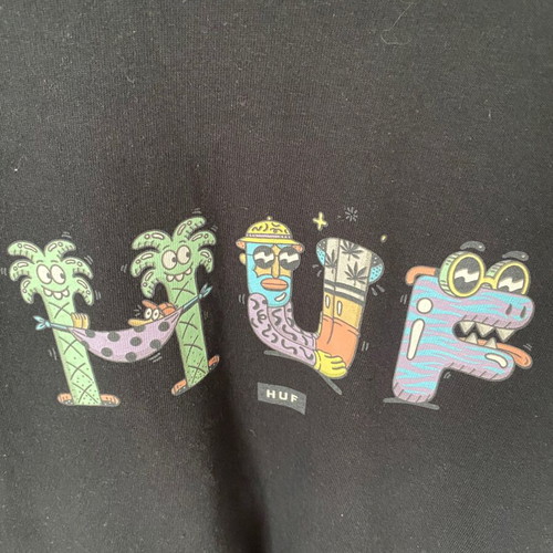 HUF T-shirt medium like new, black cotton