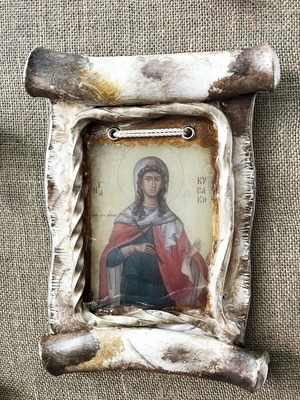 Saint Kyriaki handmade wax icon new