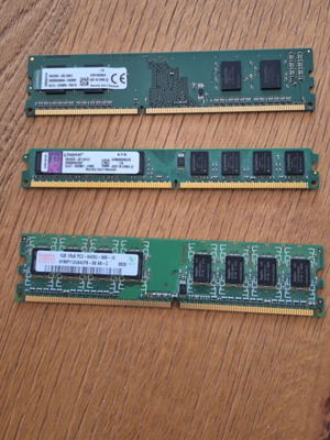 RAM memory used, pack of 3 DDR2 and DDR3 for PC