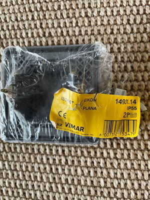 Vimar Eikon Plana Cover 2 Elements IP55 Gray Granite new