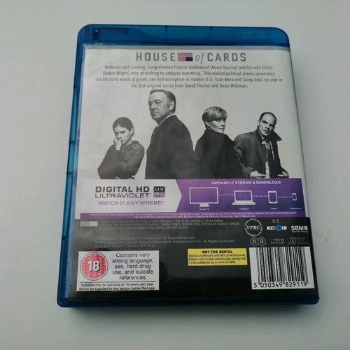 House of Cards Blu-Ray used, chapters 1-13 on 4 discs