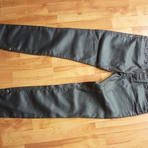 Freesoul women's waxed shiny jeans like new, black, size S